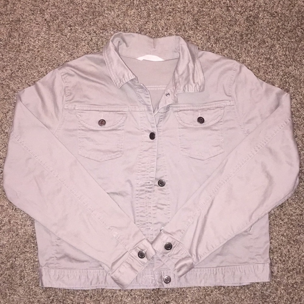 Woodrich dark stone button down jean jacket